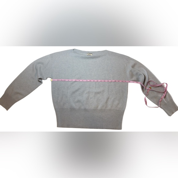 NWOT J. Crew Heather Grey 100% Cashmere  Cropped Boatneck Sweater, Size L - Picture 4 of 11